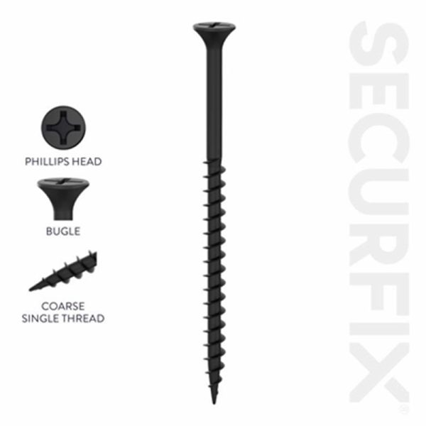 SECURFIX DRYWALL SCREW CSK BK 3.5X25MM