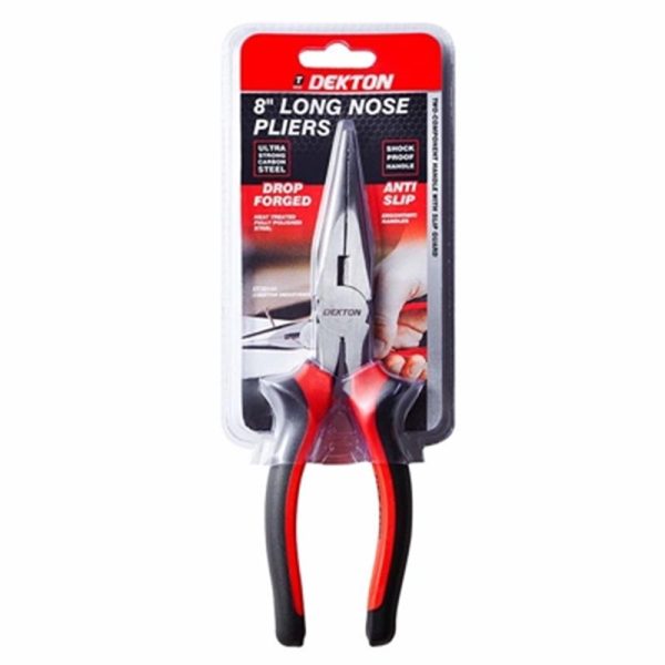 DEKTON PLIERS LONG NOSE 8 INCH