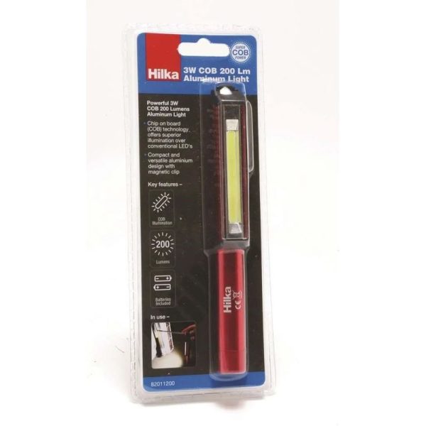 HILKA 3W COB 200 LUMENS PEN WORK LIGHT WITH BATTERIES