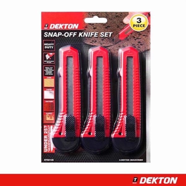 DEKTON SNAP OFF KNIFE LARGE 3PC