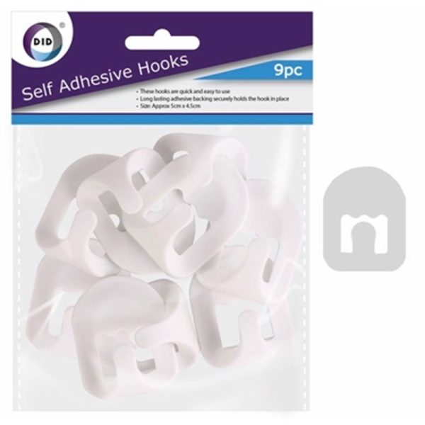 HOOKS SELF ADHESIVE 9PC