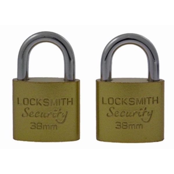 LOCKSMITH PADLOCK TWIN PACK 38MM