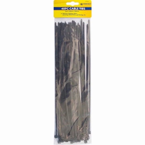 MARKSMAN CABLE TIES 300MM 40PCE BLACK