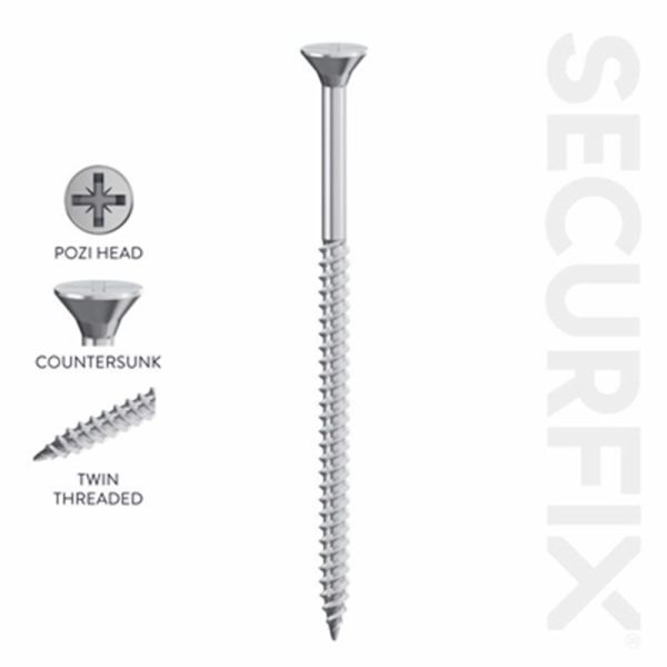 SECURFIX TWIN THREAD SCREW CSK ZP 3.5X15MM