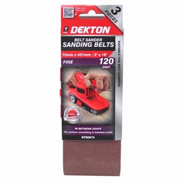 DEKTON SANDING BELT 120 GRIT 75X457 3PC