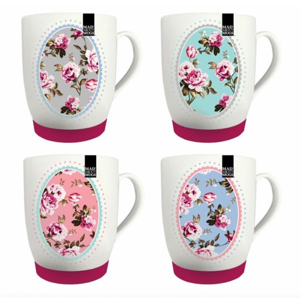 BONE CHINA MUG WITH SILICONE BASE 12OZ