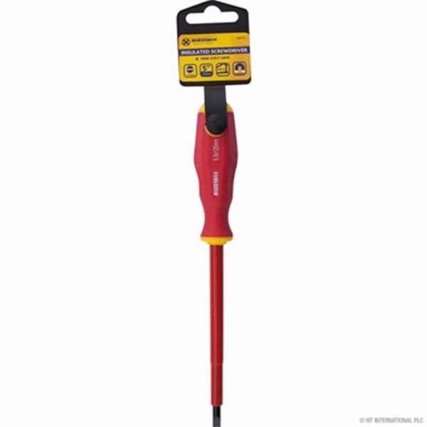 MARKSMAN INSULATED SCREWDRIVER FLAT 12.5CM