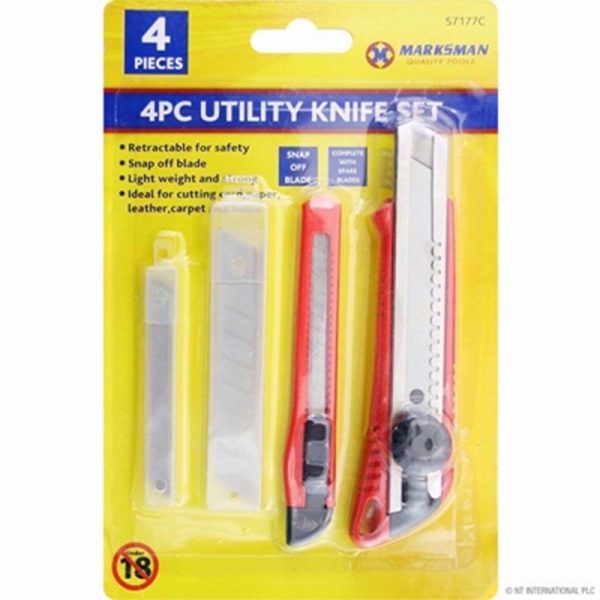 MARKSMAN KNIFE SNAP OFF UTILITY 4PC