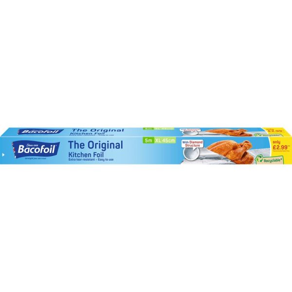 BACOFOIL KITCHEN FOIL ORIGINAL 450MM X 5M (PM £2.99)