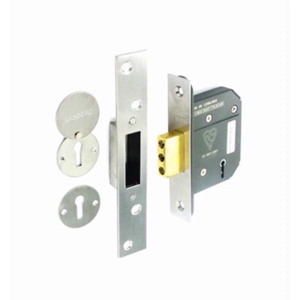 SECURIT 5 LEVER DEAD LOCK ST STEEL 63MM