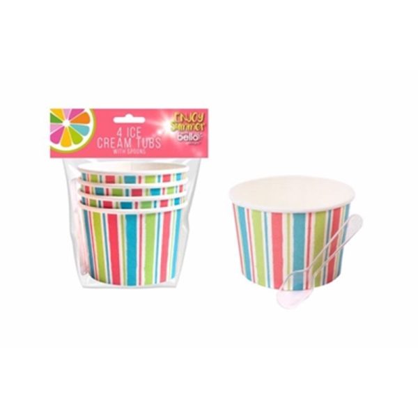 BELLO ICE CREAM 4 TUBS+SPOONS LOLLY (2020)