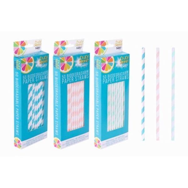 BELLO PAPER STRAWS 50 STRAWS ASSORTED DD000