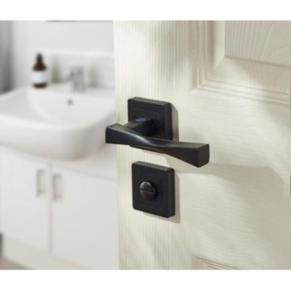 YALE BLACK DOOR HANDLE VERONA EURO CYLINDER