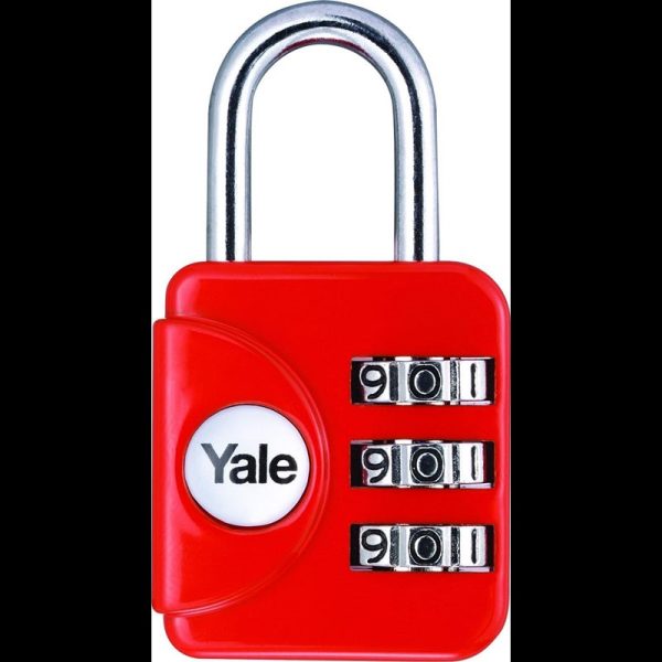 YALE COMBINATION PADLOCK RED 28MM