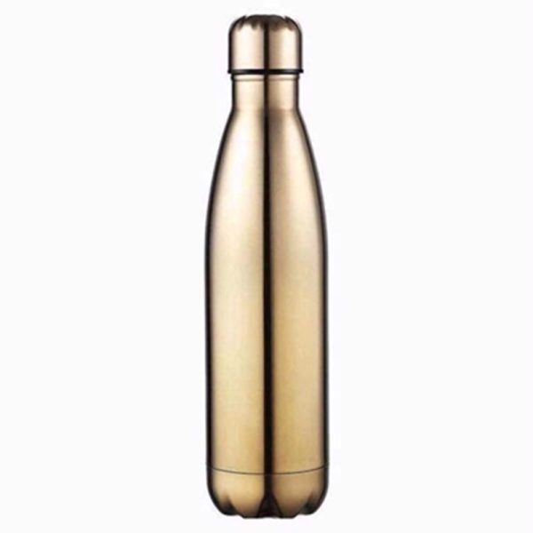 DOUBLE WALLED STAINLESS STEEL WATER BOTTLE GOLD 500ML