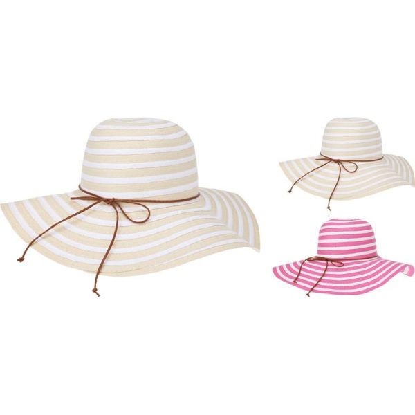 LADIES SUN HAT PINK / WHITE