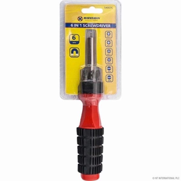 MARKSMAN SCREWDRIVER 6 IN 1 BIT SET