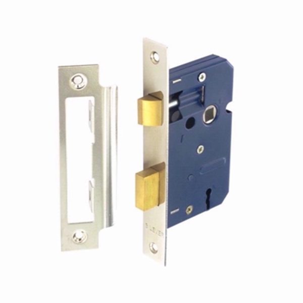 SECURIT 3 LEVER SASH LOCK NP 63MM