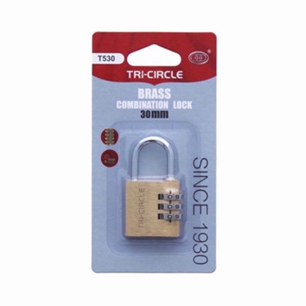 TRICIRCLE COMBINATION PADLOCK 30MM 3DIGIT