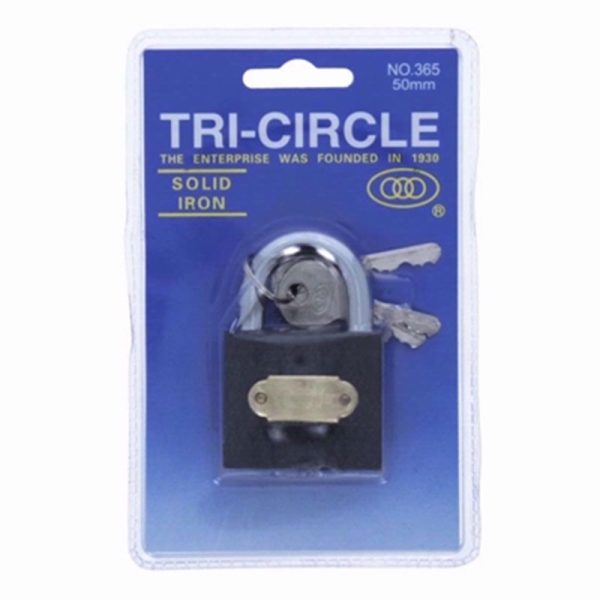 TRICIRCLE PADLOCK SOLID IRON 50MM