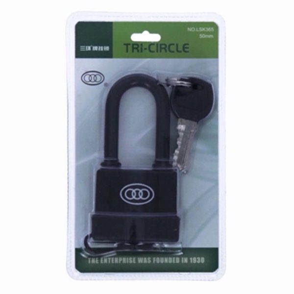 TRICIRCLE W/PROOF P/LOCK 50MM LONG SHACKLE