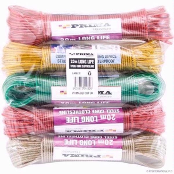 PRIMA STEEL CORE CLOTHES LINE 20M PACK OF 5