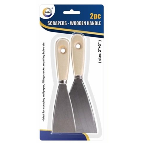 SCRAPERS 2PC WOOD HANDLE