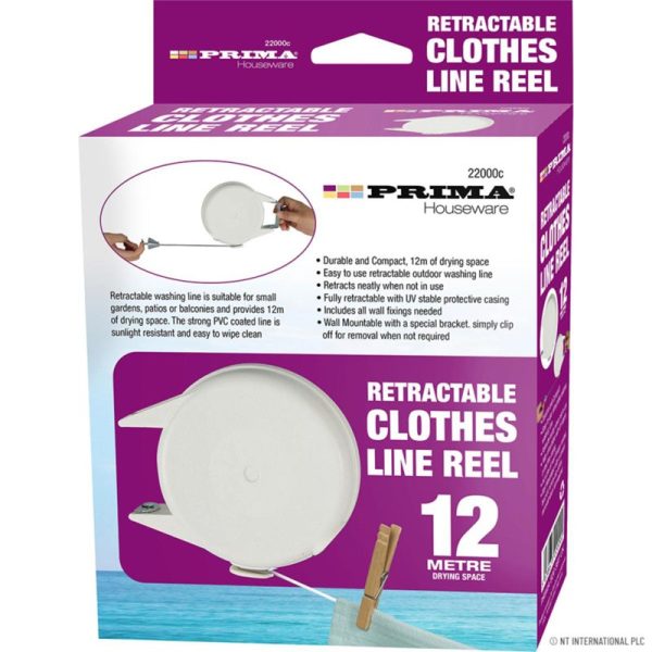 PRIMA 12M CLOTHES LINE RETRACTABLE REEL