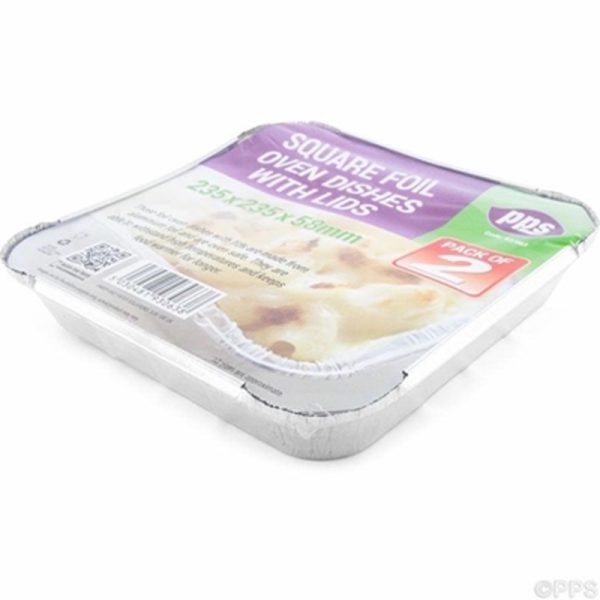 PPS FOIL 2 OVEN DISH & LID 235X235X58MM