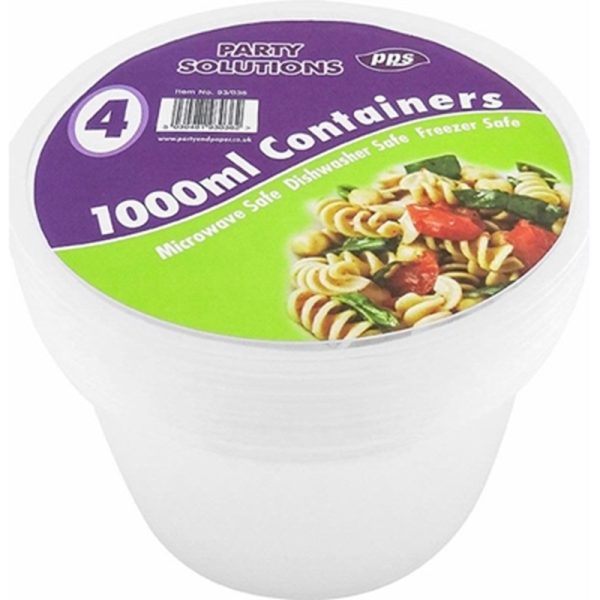 PPS MICRO 4 ROUND CONTAINER+ LID 1000ML