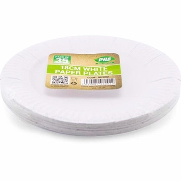 PPS PAPER 35 PLATES WHITE 18CM