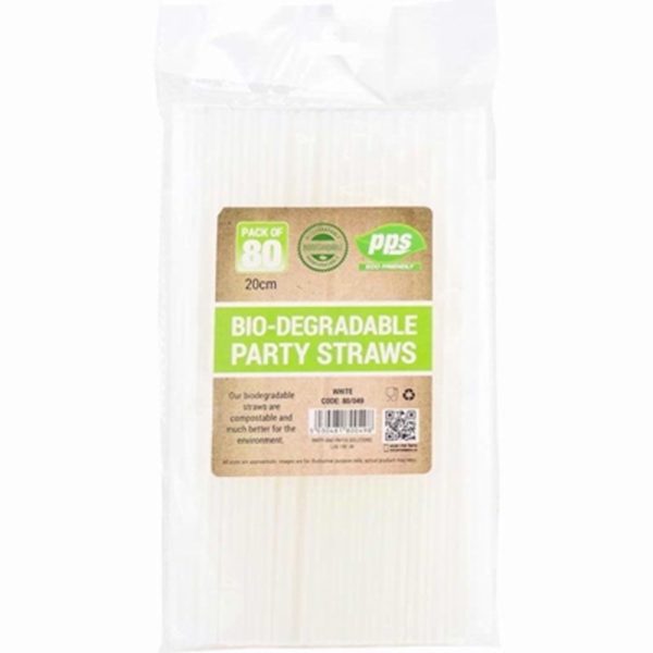 PPS BIODEGRADABLE PARTY 80 STRAWS