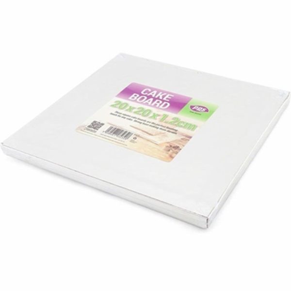 PPS CAKE BOARD SQUARE 8 INCH PACK OF 5