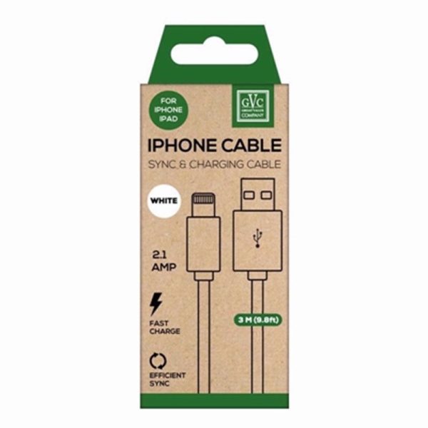 GVC I PHONE CABLE 3M WHITE