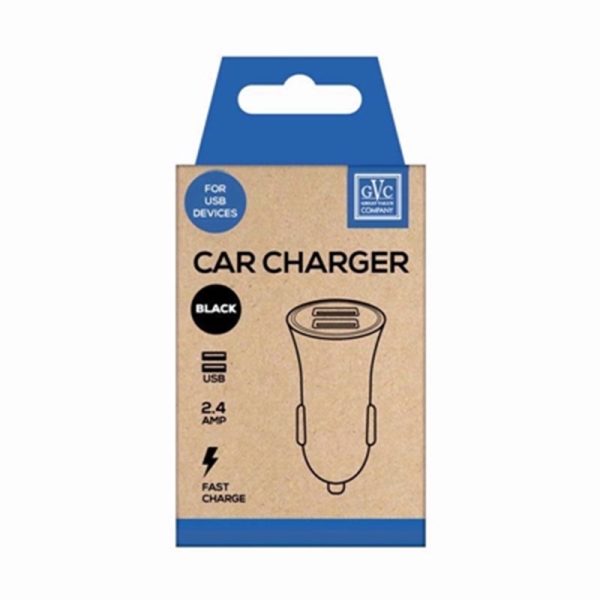 GVC USB CAR CHARGER 2.4AMP