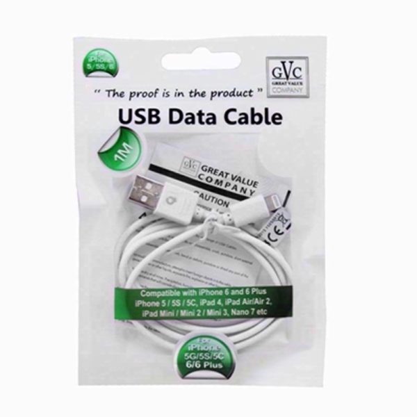 GVC USB CHARGING CABLE IPHONE 5/6/7/8 +IPAD