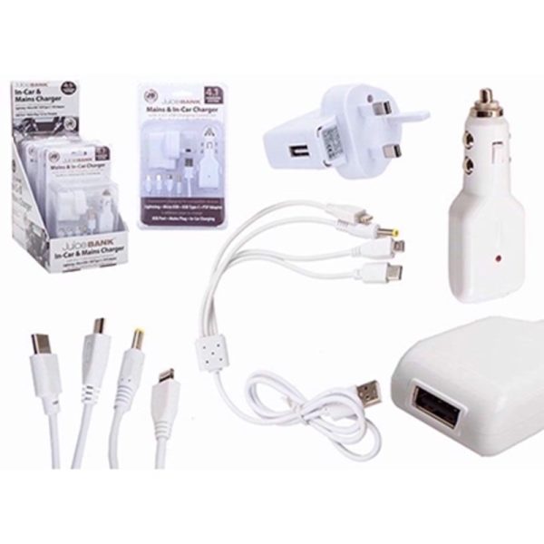 JUICE 4 IN 1 CAR CHARGER SET