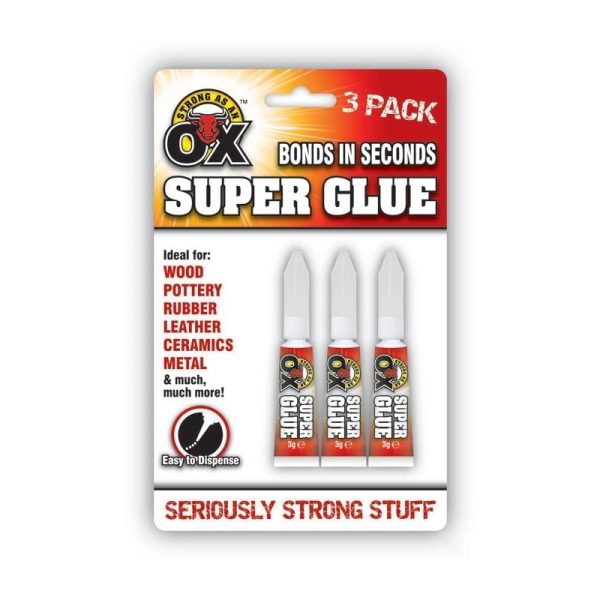 STRONG AS AN OX SUPER GLUE 3 PC