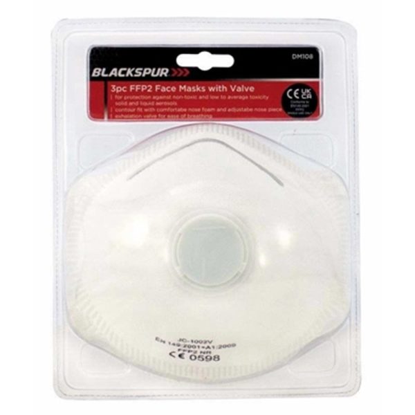 BLACKSPUR FACE MASK WITH VALVE 3PC