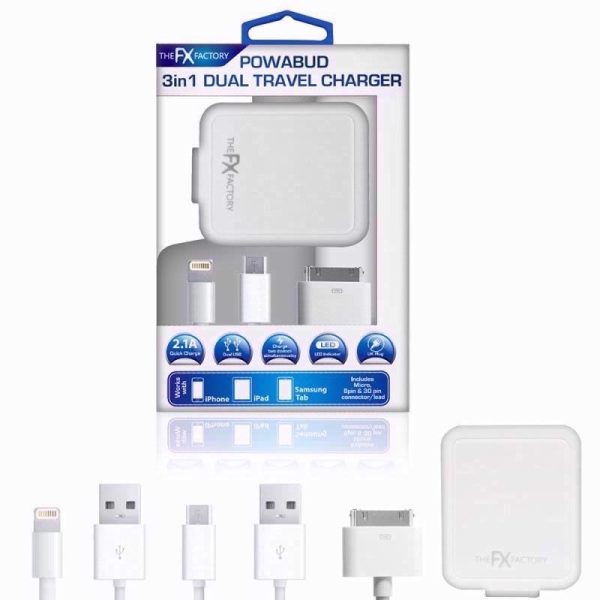 FX IPHONE USB DATA CABLE WHITE