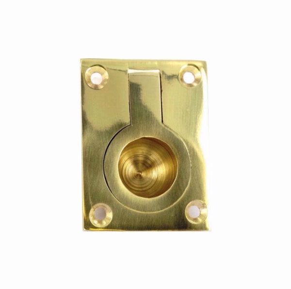 SECURIT BRASS FLUSH RING HANDLE 50MM