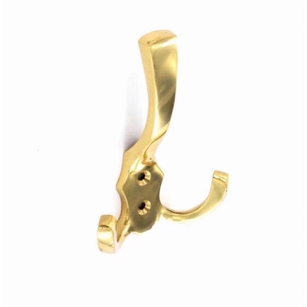 SECURIT BRASS HAT& TWIN ROBE HOOK 125MM