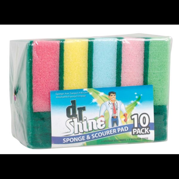 SPONGE SCOURER PAD PACK OF 10