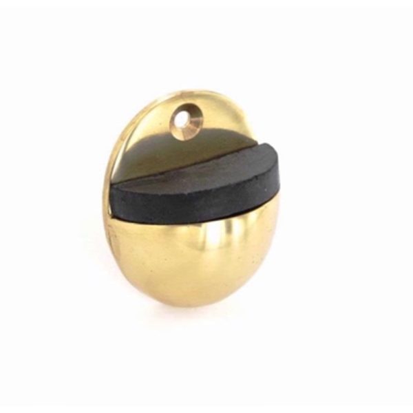 SECURIT BRASS OVAL DOOR STOP 50MM