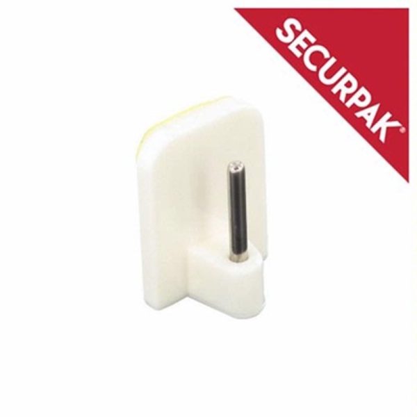 SECURPAK SELF ADHESIVE CURTAIN ROD HOOK WHITE