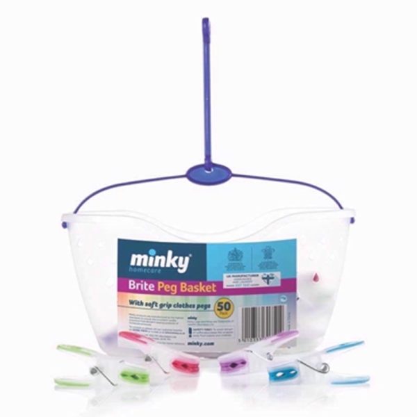 MINKY PEG BASKET WITH 24 SOFT GRIP PEGS