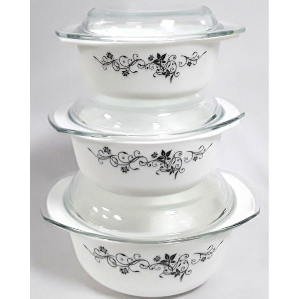CASSEROLE SET BLACK 3PCS