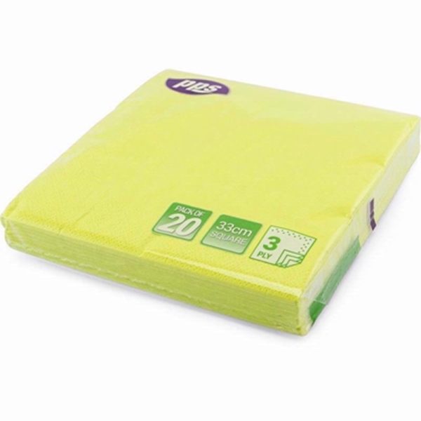 PPS 3PLY 33CM 20 NAPKINS LIME