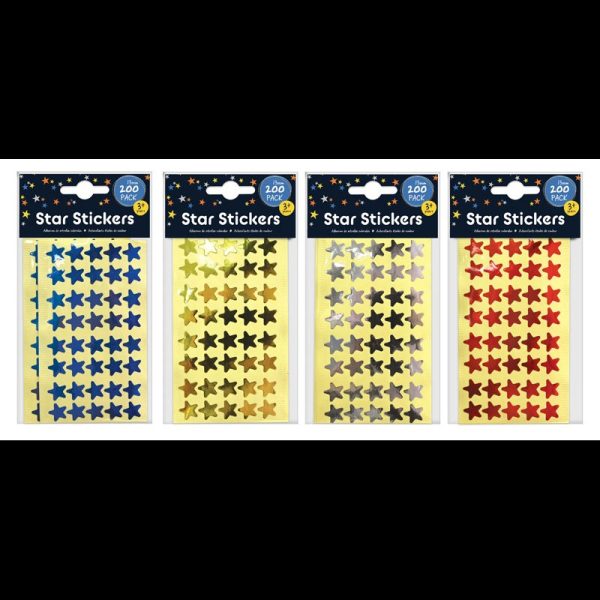 STICKERS STARS COLOURED PACK OF 200