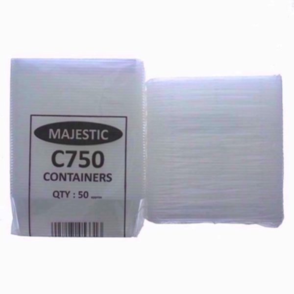 MP PLASTIC RECT 50 CONTAINERS & LIDS 750ML